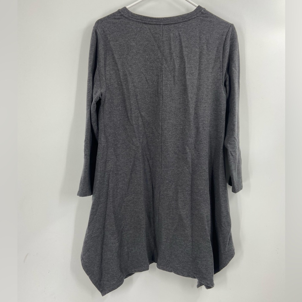 Garnet Hill Pop-Over Knit Tunic Heather Grey small - Picture 5 of 7